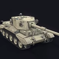 Light Colored Military Tank With Long Gun Barrel Tracks And Turret Equipment