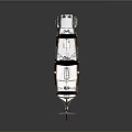 Detailed Sailboat Model With Multiple Masts Detailed Sails And Decorated Hull On Dark Background