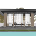 New Chinese Pavilion Landscape Pavilion Courtyard Pavilion Gazebo 3d model
