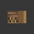 Elegant Wooden Bookcase with Open Shelves Closed Cabinet Doors and Colorful Books