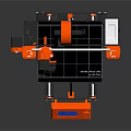 Professional 3D Printing Equipment with Orange Black Frame Digital Display and Build Platform