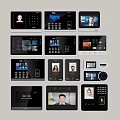Face machine punch card machine fingerprint machine face recognition machine intelligent machine 3d model