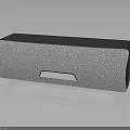 Modern Electronic Speaker Featuring Rectangular Shape Patterned Surface And Central White Panel 3d model