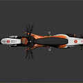 Orange And White Off Road Dirt Bike With Black Seat And Large Knobby Tires