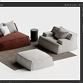 Baxter Damascus Sofa Single Sofa Single Lazy Sofa 3d model