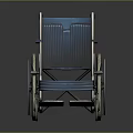 Sturdy Blue Wheelchair With Metal Frame Comfortable Seat And Large Wheels