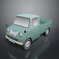 Light Green Vintage Small Pickup Truck 3D Model With Classic Design