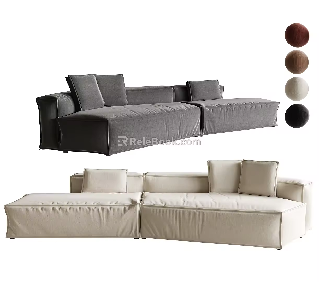 Modern Multi-person Sofa Combination Sofa Bangle Sofa Module Sofa 3d model