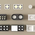 Modern Downlights And Spotlights With Square Round Shapes Black White Silver
