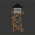 Tower defense sentry tower air defense watchtower observatory tower loft 3d model