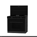 Integrated Kitchen Appliance With Gas Stove Range Hood And Oven Design