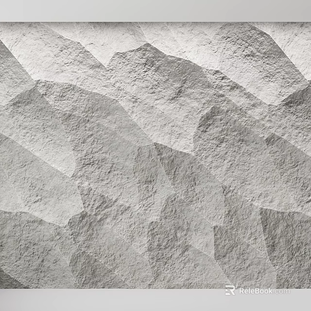 Gray Textured Background Wall with Irregular Geometric Patterns and Rough Surface 3d model