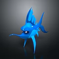 Blue Swordfish Cartoon Character With Long Bill Prominent Fin And Expressive Eyes