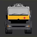 White And Yellow Tanker Truck With Shell Logo For Fuel Transport On Gray Background