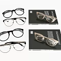 Stylish Eyeglasses With Different Frame Styles And Product Illustration Cards