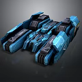 Futuristic Blue Mechanical Vehicle Design With Armored Modules And Sci Fi Elements 3d model
