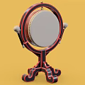 Traditional Chinese Musical Instrument Drum With Red Stand And White Drumhead