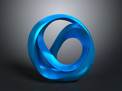 Modern Blue Spiral Sculpture With Smooth Glossy Surface And Flowing Design On Gradient Background 3d model
