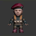 Cartoon Man Wearing Red Beret Green Top Orange Vest And Pink Boots