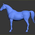 Blue Horse 3D Rendered Model With Smooth Surface And Dark Background 3d model