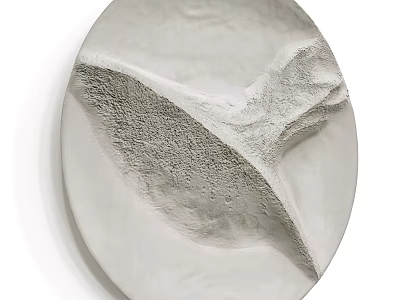 Modern White Round Textured Plaster Wall Decor With 3D Relief Design 3d model