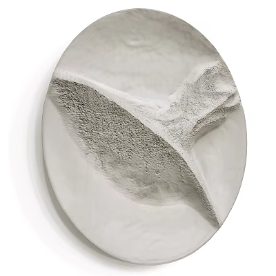 Modern White Round Textured Plaster Wall Decor With 3D Relief Design 3d model