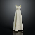 Elegant White Long Sleeveless Dress With Button Front And Textured Fabric