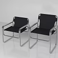 Modern Table And Chair Set With Metal Frame And Black Upholstered Seats