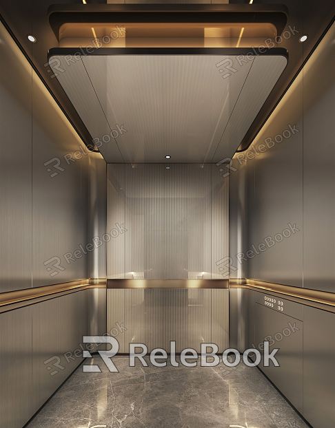 Modern Elevator Car Elevator Car Interior Commercial Elevator Interior Elevator Interior Space Large Elevator model