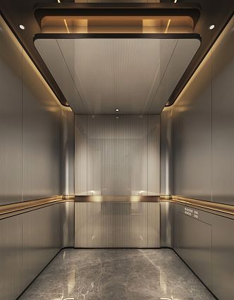 Modern Elevator Car Elevator Car Interior Commercial Elevator Interior Elevator Interior Space Large Elevator 3d model