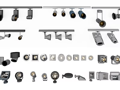 Modern Style Downlights and Spotlights with Different Designs for Interior Lighting 3d model