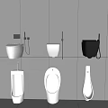 Different Toilet Models Featuring Wall Mounted Floor Standing And Hanging Designs In White Black Colors
