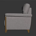 Light Gray Upholstered Single Sofa With Wooden Legs And Modern Design
