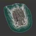 Detailed Metallic Tank Model Display On Blue Circular Base With Tracks And Turret