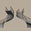 revolving staircase 3d model