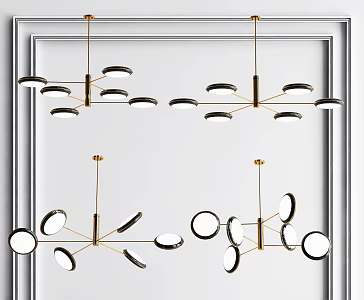 Modern minimalist chandelier 3d model