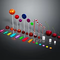 Vibrant Colorful Lollipops Candy Canes Cherries And Assorted Sweet Candies