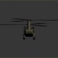 Detailed Beige Helicopter Model with Twin Rotors and Tail Rotor on Grey Gradient Background