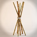 Natural Bamboo Sticks Tied With White Band For Decorative Structure