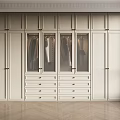Modern Light Colored Wardrobe Interior Design With Glass Doors And Drawers