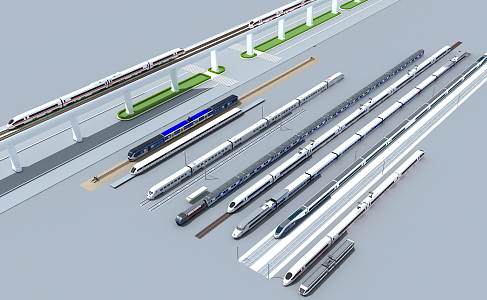 High-speed rail 3d model