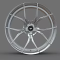 Stylish Silver Alloy Wheel Rim With Modern Spoke Design And Central Logo