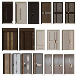 Modern security door security door combination 3d model