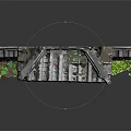 Traditional Chinese Architecture With Red Gate Grey Tile Roof White Brick Wall And Green Plants