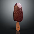 Delicious Chocolate Coated Popsicle With Pink Top On Wooden Stick Featuring RZL Engraving