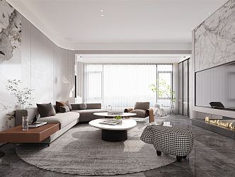 Modern Living Room Simple Living Room 3d model