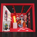 Wahaha Exhibition Booth With Chinese Style Red Decoration And Opera Characters
