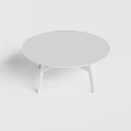 Round White Coffee Table With Minimalist Design And Simple Leg Structure 3d model