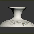 Decorative White Ceramic Candle Holder With Floral Leaf Pattern And Elegant Design 3d model