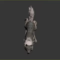Mythical Fantasy Wolf Character With Pink Fur Roaring In Standing Posture
